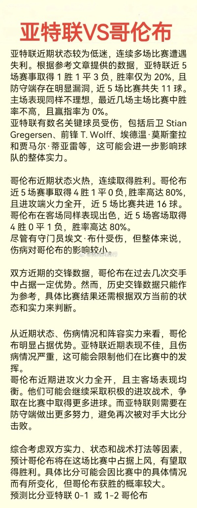 世界杯亚特联vs芝加哥 亚特联vs哥伦布比分预测